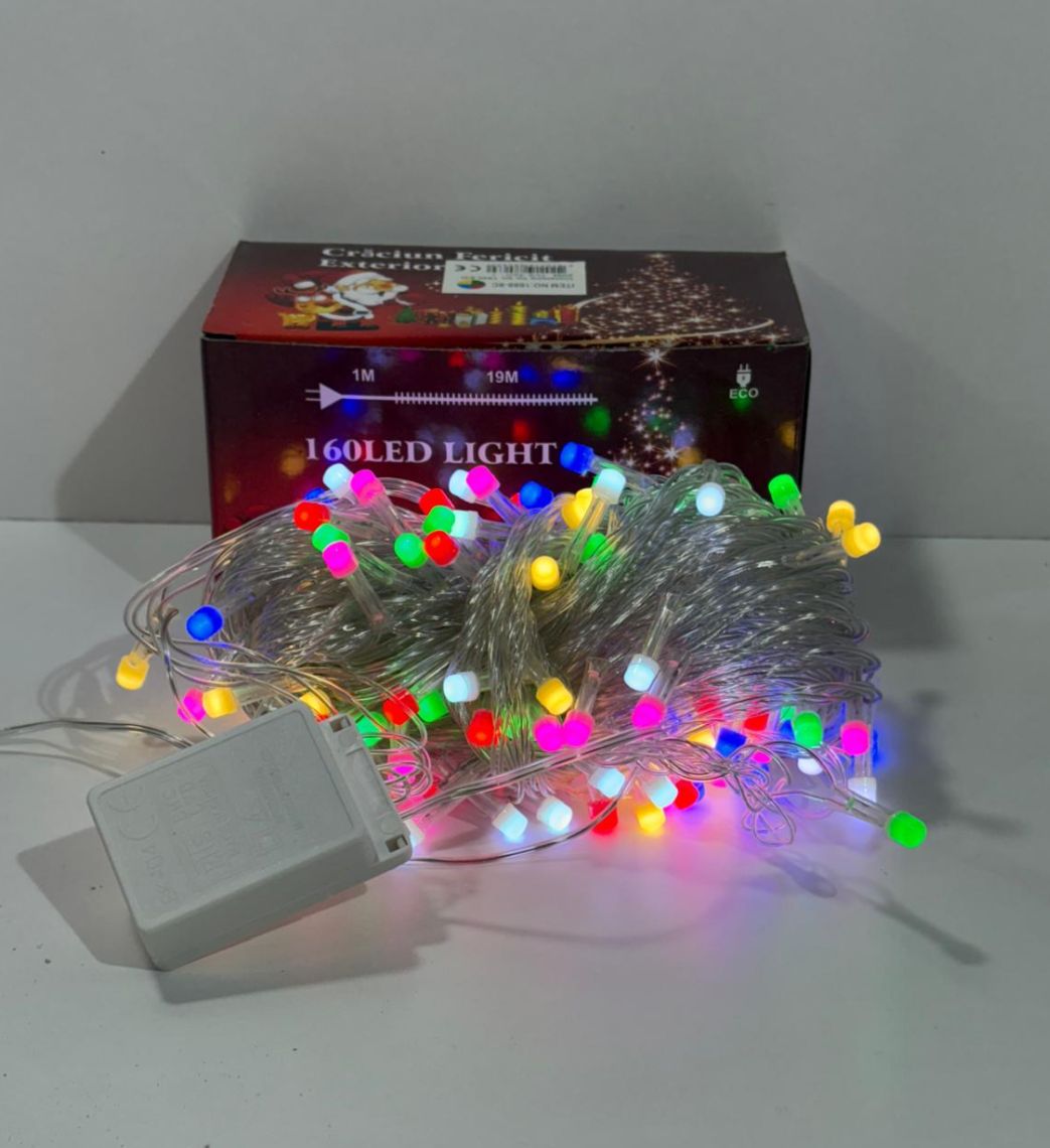 Instalatie 160 Led 20m fir alb bec v8 multicolor