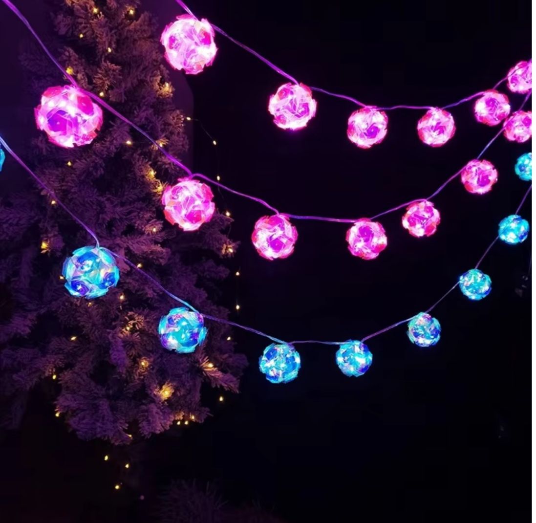 Ghirlanda decorativa, model trandafir cu led, 4 culori diferite, 5.5M, 15 led