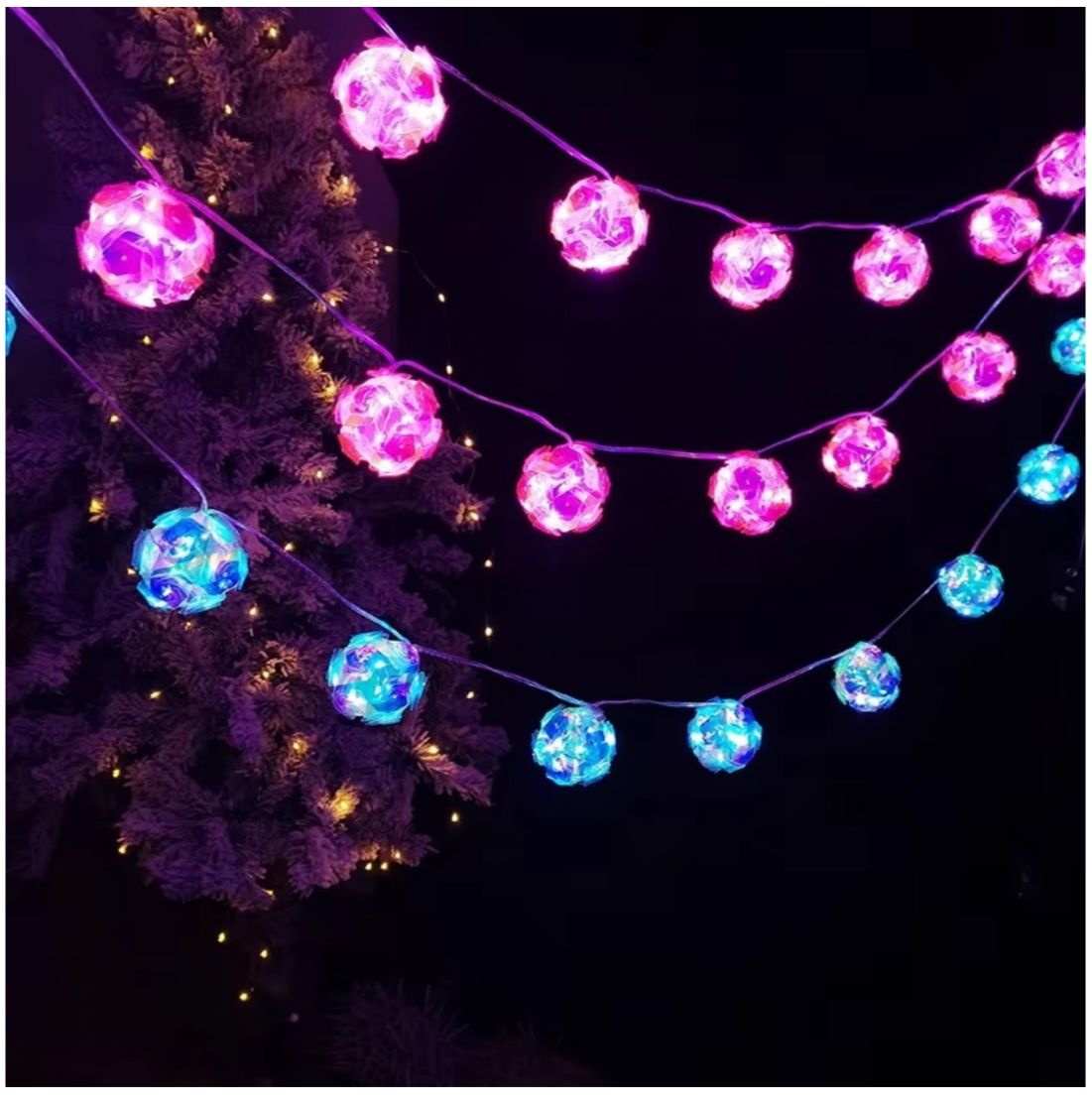 Ghirlanda decorativa, model trandafir cu led, 4 culori diferite, 5.5M, 15 led