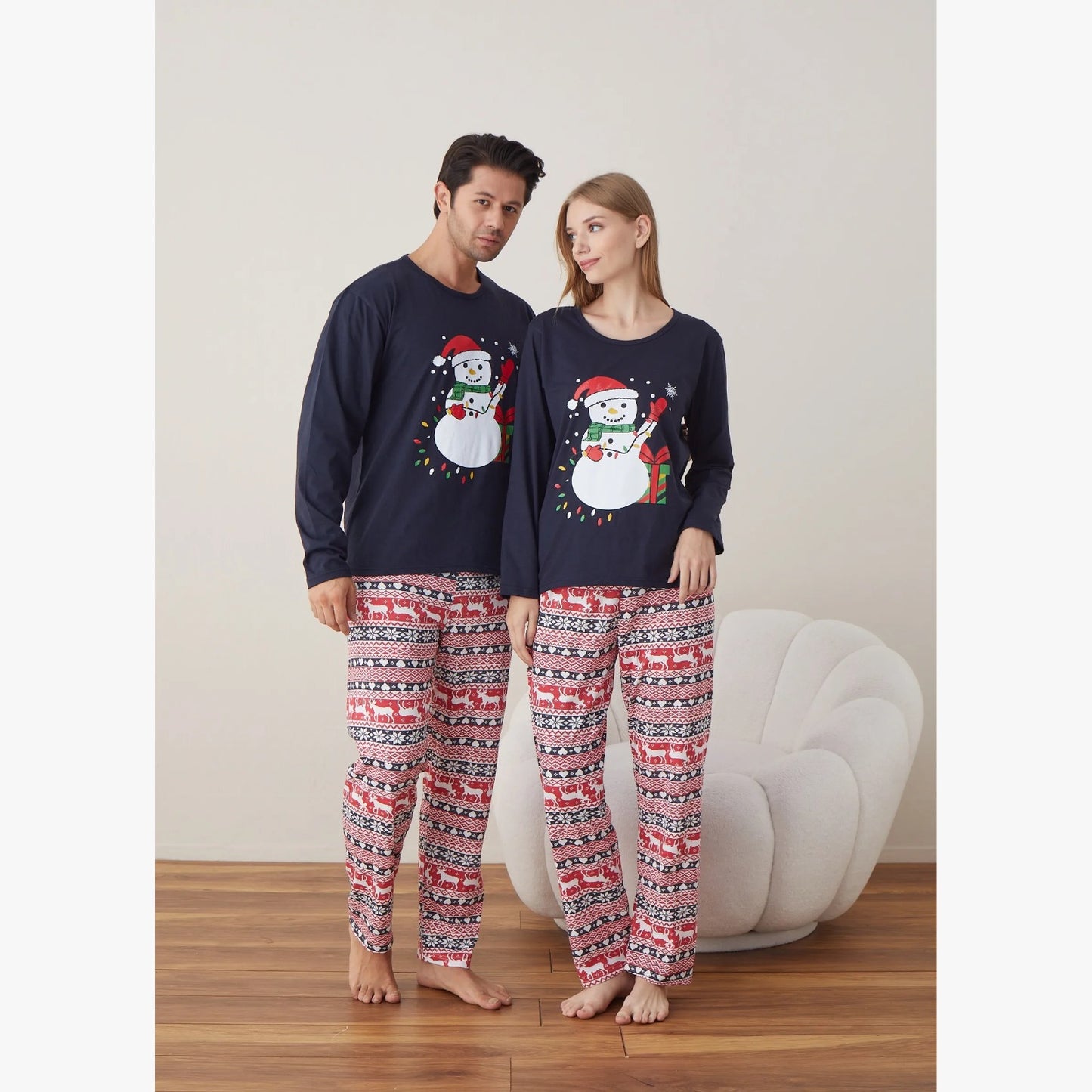 Pijama cuplu ,din bumbac pentru sezonul sarbatorilor de iarna DAMA