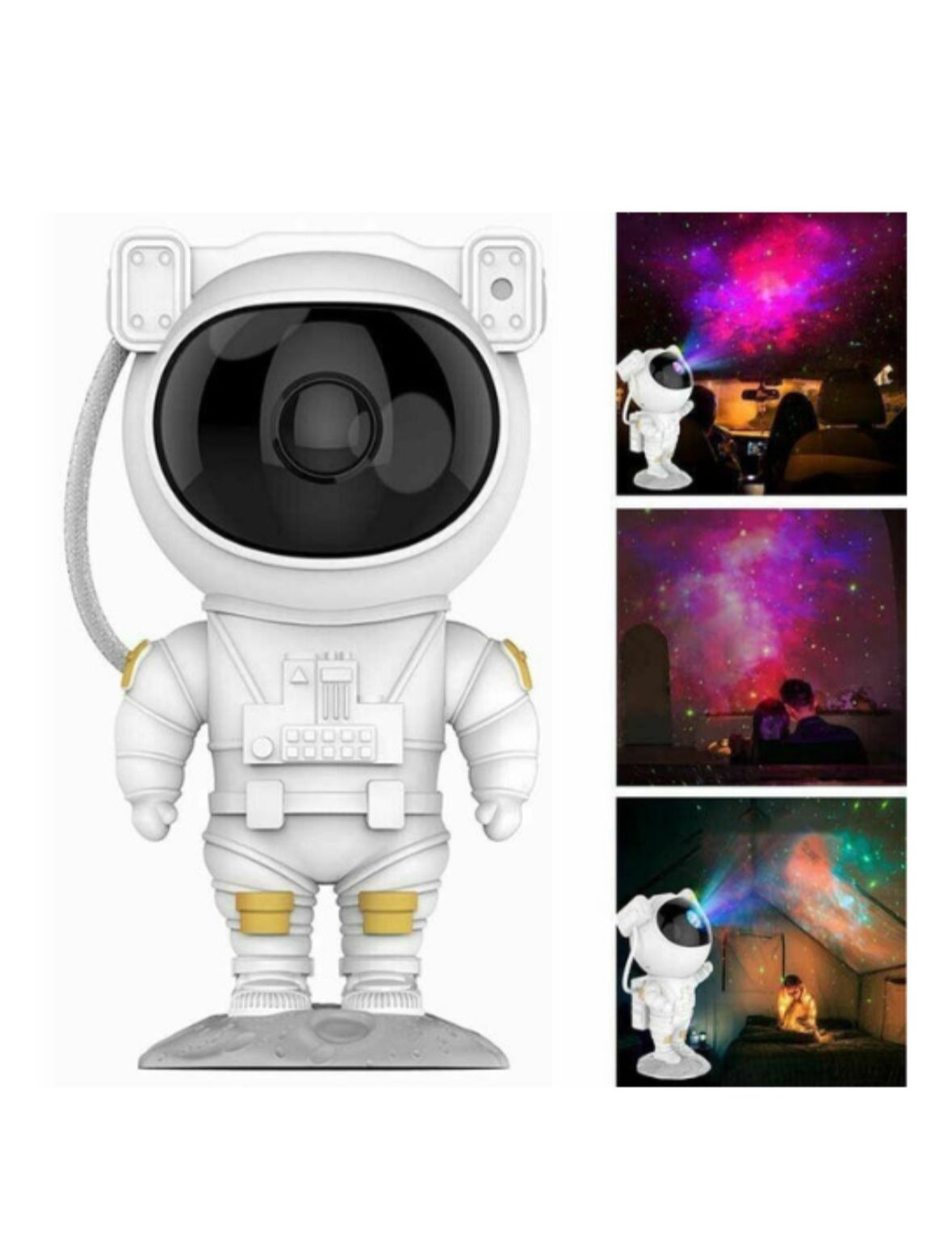 Proiector In Forma de Astronaut, Permite Proiectarea Stelelor sau Galaxiilor, Alb