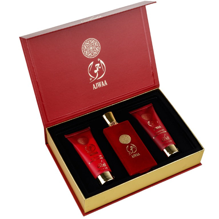 Set Cadou Ajwaa Apa de Parfum 100ml + Gel De Dus 100ml + Lotiune de corp 100ml, Nusuk