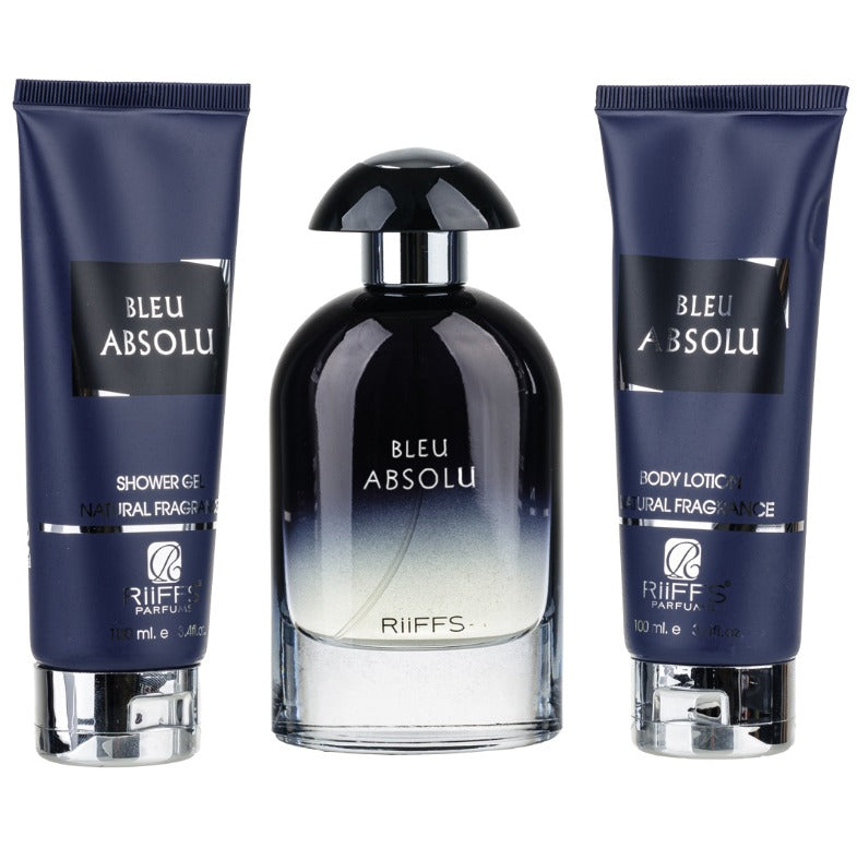 Set Cadou Bleu Absolu Apa de Parfum 100ml + Gel De Dus 100ml + Lotiune de corp 100ml, Riiffs