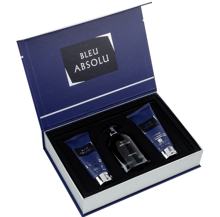 Set Cadou Bleu Absolu Apa de Parfum 100ml + Gel De Dus 100ml + Lotiune de corp 100ml, Riiffs