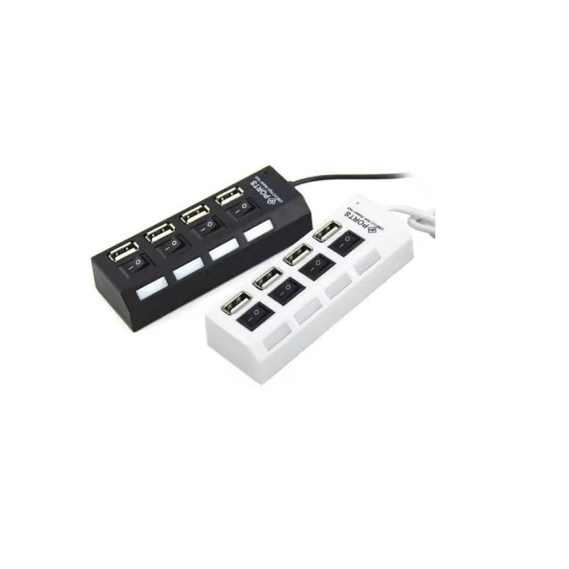 Hub USB 2.0 Smartix, 4 porturi, Indicator LED, 480 Mbps, 10.5 x 3 x 2 cm, Alb