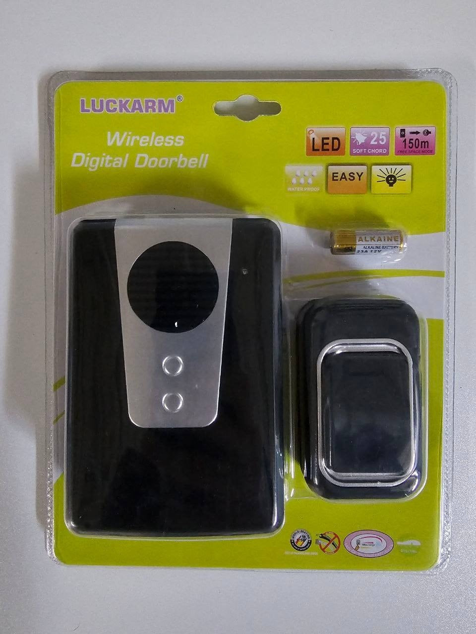Sonerie wireless Smartix pentru Exterior sau Interior, Distanta 150 m, Negru
