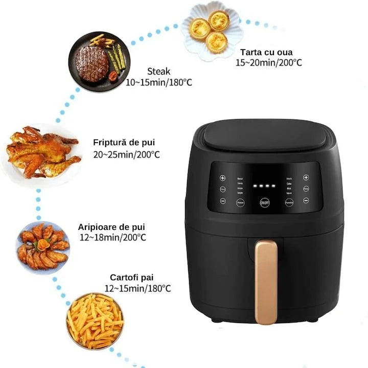 Friteuza Smartix Smart 8L, 2400W, Negru