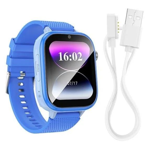 Ceas Smartwatch GPS Copii Cu Localizare Si Telefon, SmartWatch Inteligent Y101 Cartela 4G - BT 5.0, Multilanguage, 680mAh, Ecran 1.83 inch, Cartela 4G, Apeluri BT si GPS, 16GB ROM, Curea silicon, Albastru