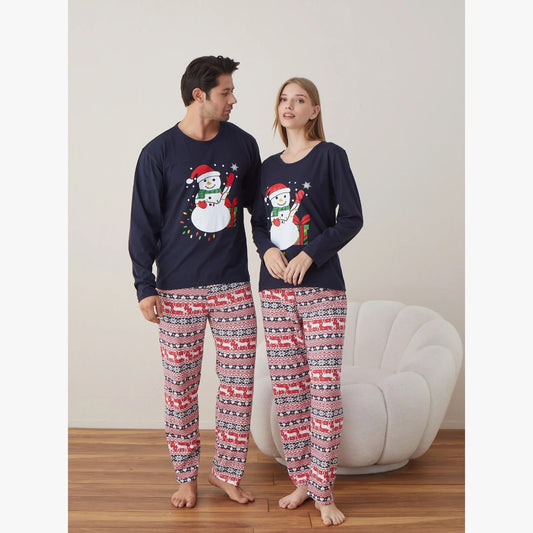 Pijama cuplu ,din bumbac pentru sezonul sarbatorilor de iarna  DAMA