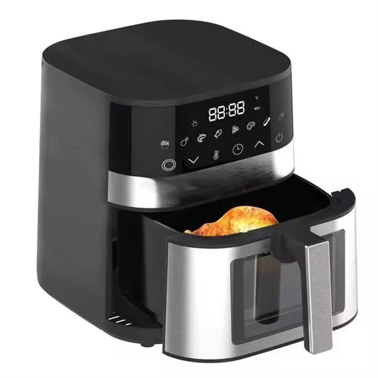 Friteuza cu aer cald Smartix XXL Digital Air Fryer, Gatire fara ulei, 2000 W, 7L, 1,4kg, 8 programe presetate, Afisaj digital, Negru